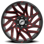 XF Off-Road XF-229 20×9 5×127 5×139.7 0 Cb 78.1 Gloss Black & Red Milled - Image 2