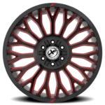 XF Off-Road XF-237 20×10 5×127 5×139.7 -12 Cb 78.1 Gloss Black & Red Milled - Image 2