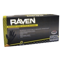 SA (SAS66518 SAS RAVEN POWDER FREE BLACK NITRILE GLOVES - LARGE)