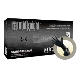 Microflex (MFXMK296-M MFX MIDKNIGHT BLACK POWDER-FREE NITRILE EXAMINATION GLOVES - MEDIUM)