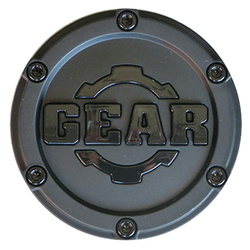 Gear Alloy (CAP-6LP-M15 G/A NEW STYLE BLACK POP-IN CAP WITH COGS FOR 6 LUG) Gear Alloy (CAP-6LP-M15 G/A NEW STYLE BLACK POP-IN CAP WITH COGS FOR 6 LUG) - Image 1