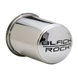 Black Rock (231923BR BKR 3.195" POLISHED STAINLESS STEEL PUSH THRU CAP WITH BLACK ROCK PLUG)